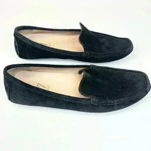 27 Edit Women's  Suede Slip-On Loafers Size 8M Black Leather